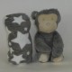 Peluche singe brodé avec son plaid
